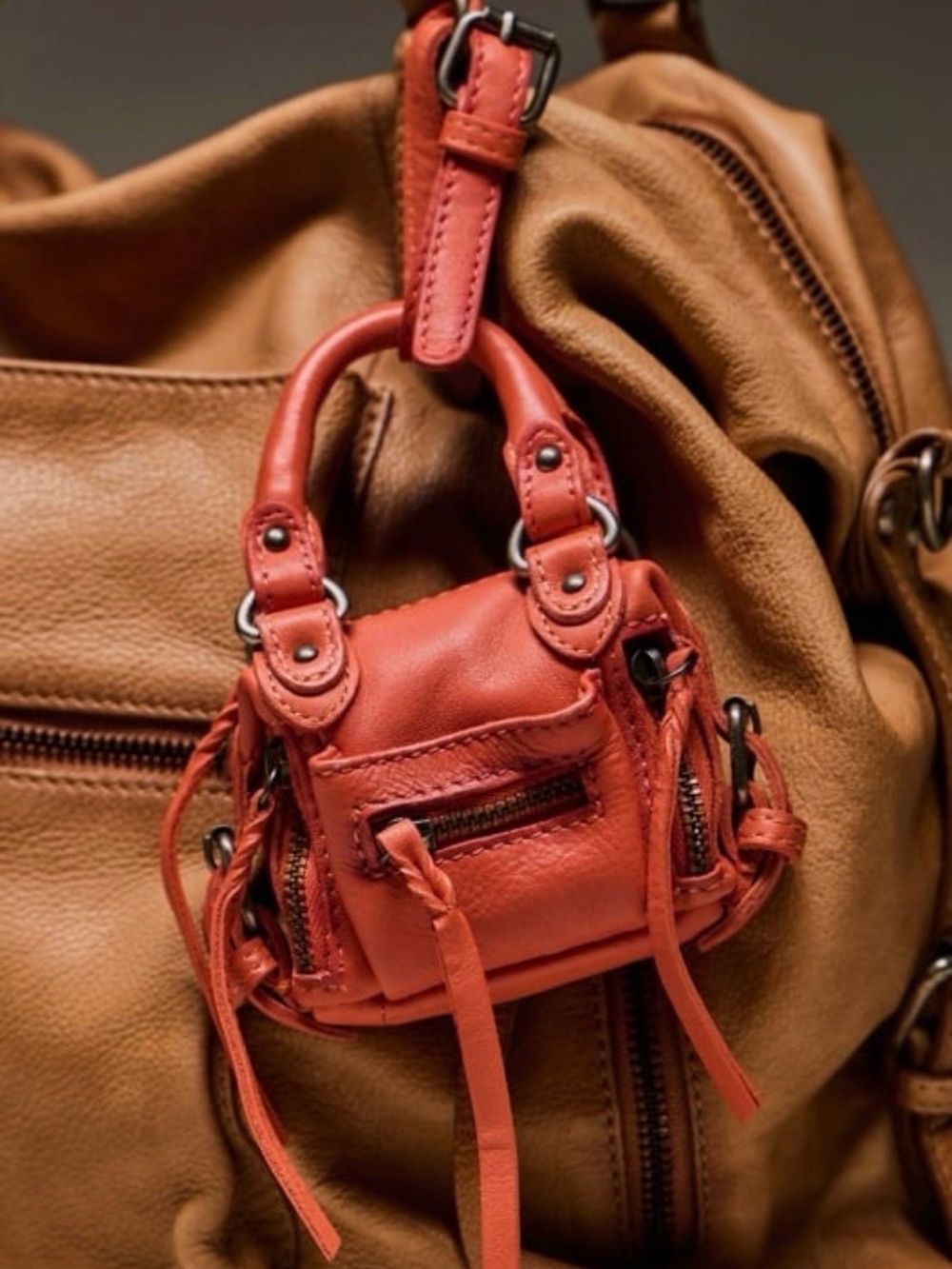 NEW Free People Micro Emerson Mini Bag/Charm -  RED CLAY